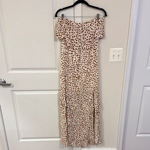 Leopard Print Off-Shoulder Maxi Dress